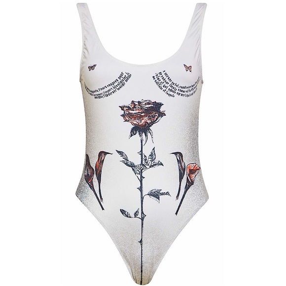 🔥Jean Paul Gaultier Tatoo Roses One-Piece Swimsuit🔥 - Picture 2 of 11